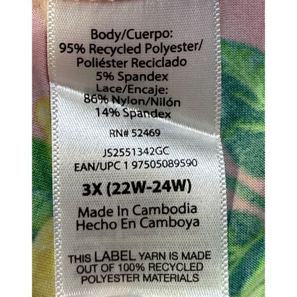 Joyspun Womens 3X Knit Chemise gown With Lemons Print & Lace Trim - Picture 9 of 9